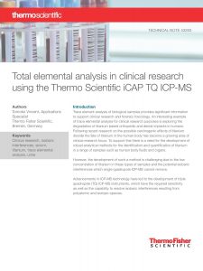 Total elemental analysis in clinical research using ICP-MS