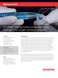 EA-IRMS : Tracing human provenance using hydrogen and oxygen isotope fingerprints