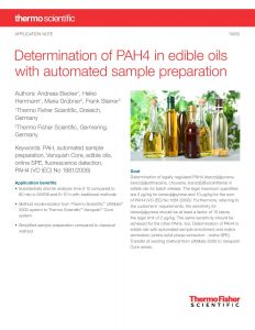 Determination of PAH4 in edible oils with automated sample preparation