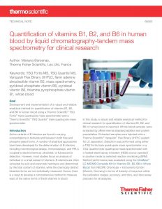 Quantification of vitamins B1,B2 and B6 in human blood by liquid chromatography-tandem mass spectrometry for clinical research