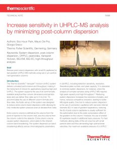 Increase sensitivity in UHPLC-MS analysis by minimizing post-column dispersion