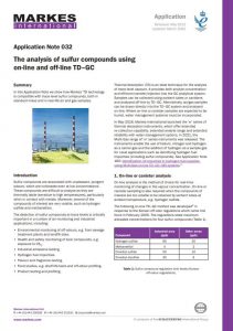 The analysis of sulfur compounds using on-line and off-line TD–GC